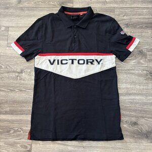 Victory Motorcycle Polo Shirt Mens S‎ Black Red White Logo Bikers EUC